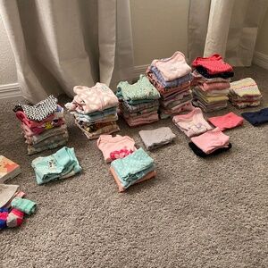 Baby Girl Clothing Bundle – 100+ Pieces | NB to 6/9 Months | Gently Used
